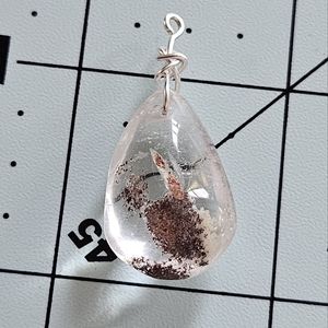 Handmade clear quartz pendant